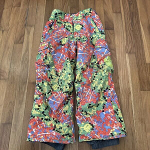 Burton Pants Unisex Candy Print Dryride Durashell Ski Snowboard Size 7-8